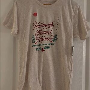 Hallmark Holiday Tee - Cream with Red and Green Accents